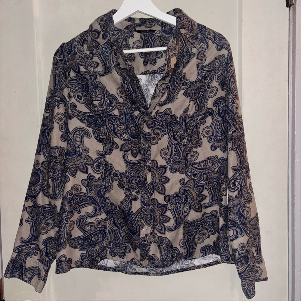 Paisley Suede Long Sleeve Shirt